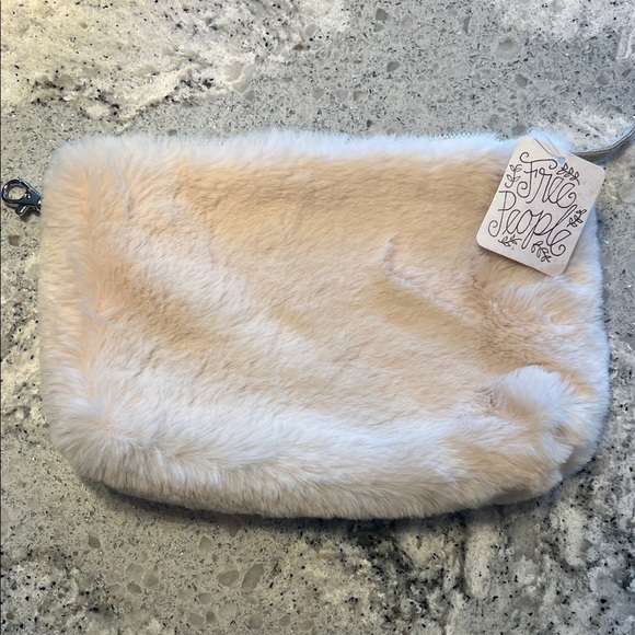 Free People Handbags - NWT Free People Faux Fur Clutch in White